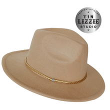 Load image into Gallery viewer, Summer Festival Hat with Vegan Leather Band - Festival Wear
