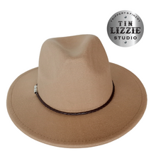 Load image into Gallery viewer, Summer Festival Hat with Vegan Leather Band - Festival Wear
