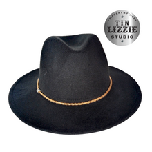 Load image into Gallery viewer, Summer Festival Hat with Vegan Leather Band - Festival Wear
