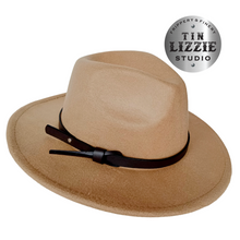 Load image into Gallery viewer, Summer Festival Hat with Vegan Leather Band - Festival Wear
