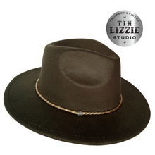 Load image into Gallery viewer, Summer Festival Hat with Vegan Leather Band - Festival Wear
