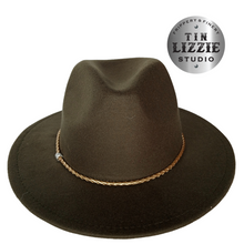 Load image into Gallery viewer, Summer Festival Hat with Vegan Leather Band - Festival Wear
