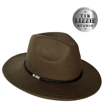 Load image into Gallery viewer, Summer Festival Hat with Vegan Leather Band - Festival Wear
