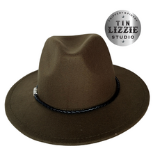 Load image into Gallery viewer, Summer Festival Hat with Vegan Leather Band - Festival Wear
