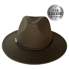 Load image into Gallery viewer, Summer Festival Hat with Vegan Leather Band - Festival Wear
