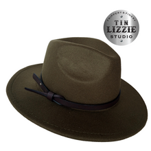 Load image into Gallery viewer, Summer Festival Hat with Vegan Leather Band - Festival Wear
