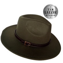 Load image into Gallery viewer, Summer Festival Hat with Vegan Leather Band - Festival Wear
