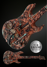 Load image into Gallery viewer, Tin Lizzie Studios Post Apocalyptic Steampunk Guitar
