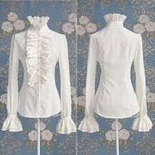 Load image into Gallery viewer, Women&#39;s Victorian Era  Ruffle Front Shirt.
