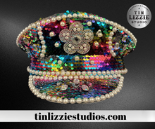 Load image into Gallery viewer, Sequin Captains Hat - Festival Wear
