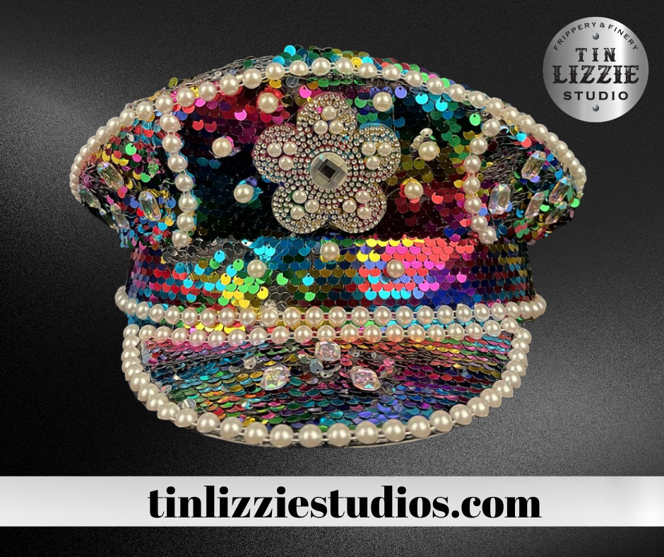 Sequin Captains Hat - Festival Wear