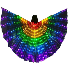 Load image into Gallery viewer, LED Wings - LED light up 3.3 metre wings with  Rainbow lights - Festival Wear 
