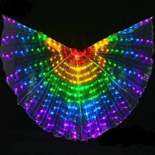 Load image into Gallery viewer, LED Wings - LED light up 3.3 metre wings with  Rainbow lights -Festival Wear 
