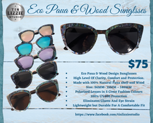 Load image into Gallery viewer, Eco Paua &amp; Wood Design Polarized Sunglasses with Gold Detail
