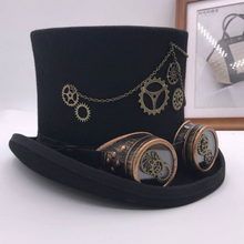 Load image into Gallery viewer, Quality Steampunk Black Wool Hat
