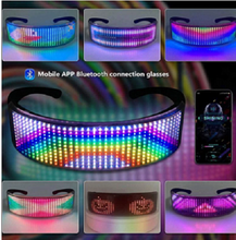 Load image into Gallery viewer, Programmable  Bluetooth LED Wrap Glasses. - Festival Wear
