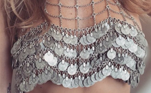 Load image into Gallery viewer, Bohemian Chain and Coin Crop Top -  - Festival Fashion Wear
