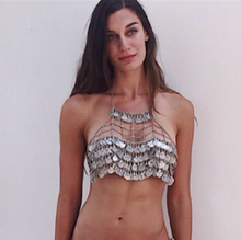 Load image into Gallery viewer, Bohemian Chain and Coin Crop Top -  - Festival Fashion Wear
