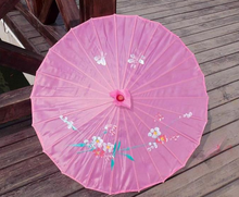 Load image into Gallery viewer, Colourful Chinese Hand-Painted Silk Summer Parasol - Festival Must Have!!
