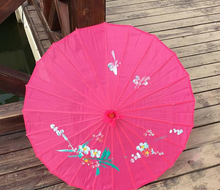 Load image into Gallery viewer, Colourful Chinese Hand-Painted Silk Summer Parasol - Festival Must Have!!
