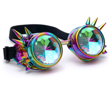 Load image into Gallery viewer, Spiked Holographic Aviator Goggles.
