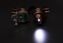 Load image into Gallery viewer, Steampunk Goggles (LED light) with Double Loupe Attachment
