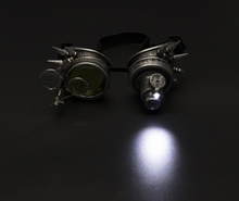 Load image into Gallery viewer, Steampunk Goggles (LED light) with Double Loupe Attachment
