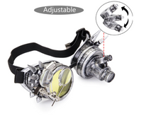 Load image into Gallery viewer, Steampunk Goggles (LED light) with Double Loupe Attachment
