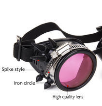 Load image into Gallery viewer, Steampunk Goggles (LED light) with Double Loupe Attachment
