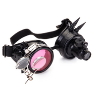 Load image into Gallery viewer, Steampunk Goggles (LED light) with Double Loupe Attachment
