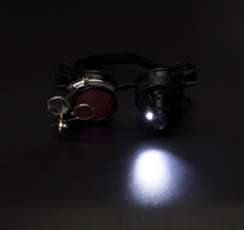 Load image into Gallery viewer, Steampunk Goggles (LED light) with Double Loupe Attachment
