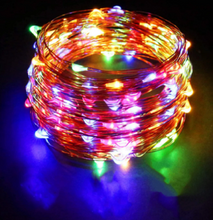 Load image into Gallery viewer, Battery operated seed lights. 1 metre. Safe to touch. Table decor. Rainbow colour
