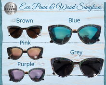 Load image into Gallery viewer, Eco Paua &amp; Wood Design Polarized Sunglasses with Gold Detail
