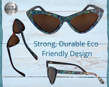 Load image into Gallery viewer, Eco Paua &amp; Wood Cats Eye Design Sunglasses
