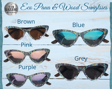 Load image into Gallery viewer, Eco Paua &amp; Wood Cats Eye Design Sunglasses
