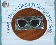 Load image into Gallery viewer, Eco Paua &amp; Wood Design Polarized Sunglasses with Gold Detail
